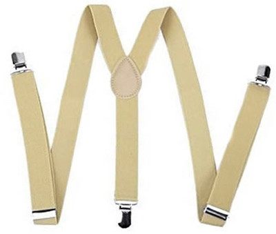

Qtsy Y- Back Suspenders for Men, Women(Beige)