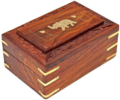 

Craftpoint Handmade Wooden Jewellery Box for Women Jewellery Vanity Box(Brown)
