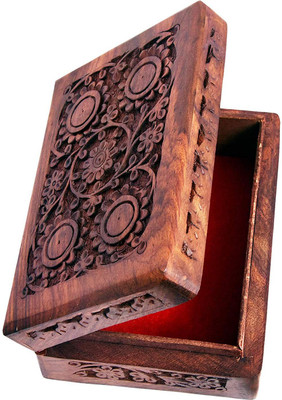 

Craftpoint Handmade Wooden Jewellery Box Hand Carvings Jewellery Vanity Box(Brown)
