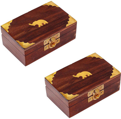 

Craftatoz Home Decor Wooden Decorative Jewelry/Jewellery Storage Box Jewellery Vanity Box(Brown)