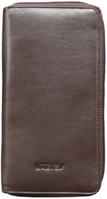 

ABYS Women Brown Genuine Leather Wrist Wallet(11 Card Slots)