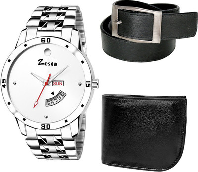 

Zesta Analog Watch, Wallet, Belt Combo(White)