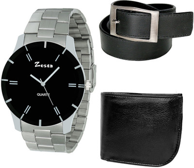 

Zesta Analog Watch, Wallet, Belt Combo(Black)