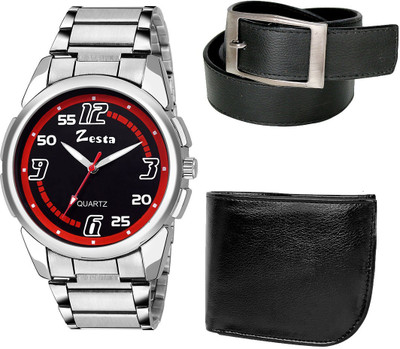 

Zesta Analog Watch, Wallet, Belt Combo(Black)