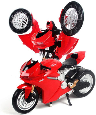 

JOJOSS Transforming Robot Motocycle Toys with Remote Control Lights Sounds for 3+ Kids(Red)