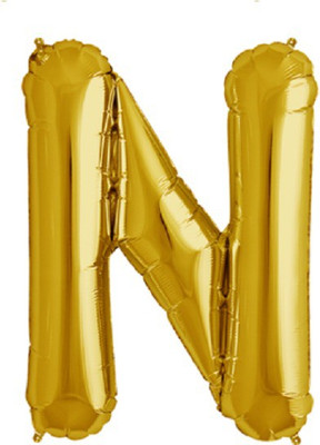GrandShop Solid Letter "N" Toy Letter Balloon(Gold, Pack of 1)