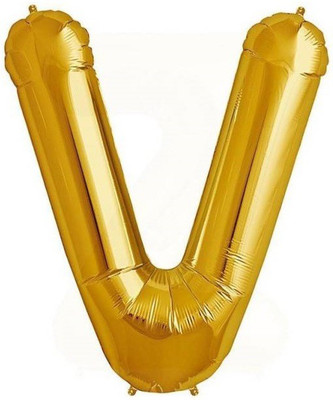 

GrandShop Solid Letter "V" Toy Letter Balloon(Gold, Pack of 1)