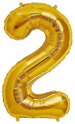 

GrandShop Solid Two Number Foil Toy Balloon(Gold, Pack of 1)