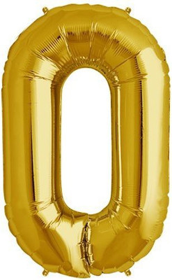 GrandShop Solid zero Number Foil Toy Balloon(Gold, Pack of 1)