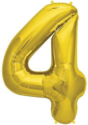

GrandShop Solid Four Number Foil Toy Balloon(Gold, Pack of 1)