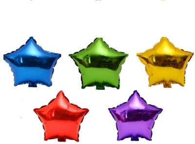 Masti Zone Printed Multi Colour Star Shape foil Balloon Theme Multi Colour Balloons for Kids Theme Party Balloon(Multicolor, Pack of 5)