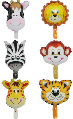 

Sahaya Printed Medium Size 6 pcs Animal Balloons, Jungle Theme ( Lion, Tiger, Giraffe, Zebra, Monkey, Cow) Balloon(Multicolor, Pack of 6)