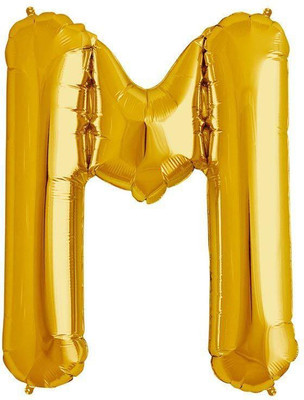 

GrandShop Solid Letter "M" Toy Letter Balloon(Gold, Pack of 1)