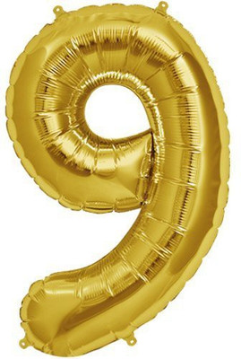 

GrandShop Solid Nine Number Foil Toy Balloon(Gold, Pack of 1)