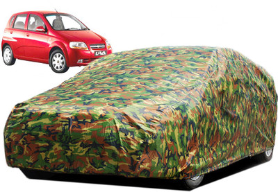 Kuchipudi Car Cover For Chevrolet Aveo Uva (Without Mirror Pockets)(Multicolor)