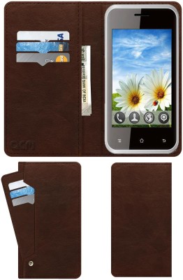 ACM Flip Cover for Intex Cloud X2(Brown, Cases with Holder, Pack of: 1)