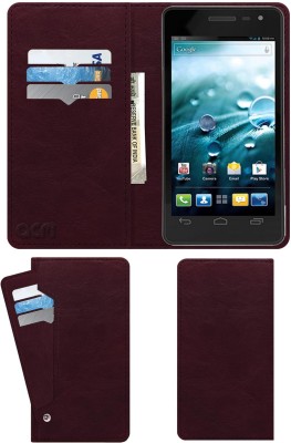 ACM Flip Cover for Spice Mi-495 Stellar Virtuoso(Maroon, Cases with Holder, Pack of: 1)
