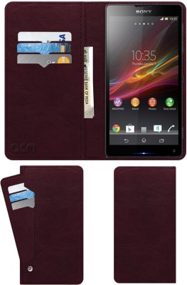 ACM Flip Cover for Sony Xperia Zl(Maroon, Cases with Holder, Pack of: 1)