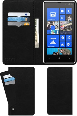 ACM Flip Cover for Nokia Lumia 820(Black, Cases with Holder, Pack of: 1)