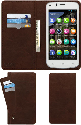 ACM Flip Cover for Gionee Pioneer P3(Brown, Cases with Holder, Pack of: 1)