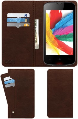 ACM Flip Cover for Celkon Dazzle Q44(Brown, Cases with Holder, Pack of: 1)