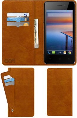 ACM Flip Cover for Lava Flair P2(Gold, Cases with Holder, Pack of: 1)