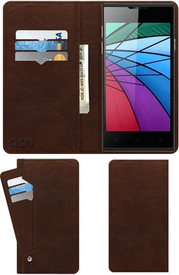 ACM Flip Cover for Hsl Smart H1 Mini(Brown, Cases with Holder, Pack of: 1)
