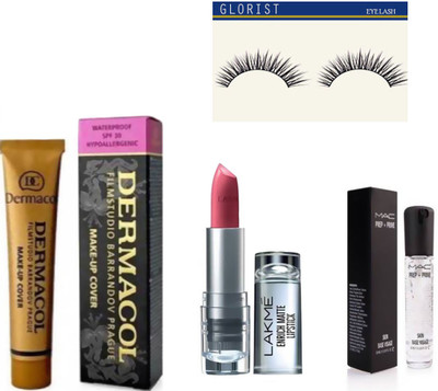 

glorist EYELASH ,DERMACOL ,MATTE LIPSTICK ,MAC PREP-PRIME(Set of 4)