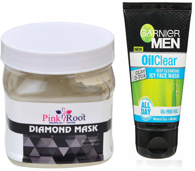 

Pink Root DIAMOND MASK 500G WITH OIL CLEAR FACEWASH(Set of 2)