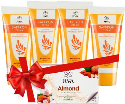 

Jiva Saffron Cream Pack of 4 with Almond Soap(Set of 4)