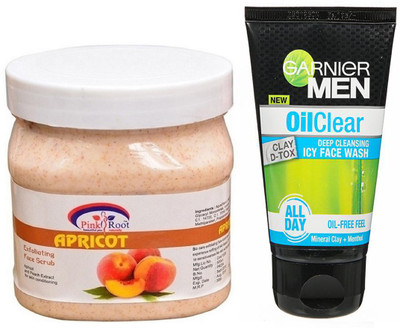 

Pink Root APRICOT SCRUB 500G WITH OIL CLEAR FACEWASH(Set of 2)