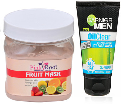 

Pink Root FRUIT MASK 500G WITH OIL CLEAR FACEWASH(Set of 2)