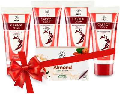 

Jiva Carrot Cream Pack of 4 with Almond Soap(Set of 5)