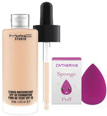 

catherine Sponge Puff,Mac Studio Waterweight Foundation(Set of 2)