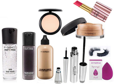 

catherine Sponge Puff&Lakme 9To5 Matte Finsh Lipstick&Mac Studio Fix Compact&Mac Loss Powder&Mac Face&Body Foundation&Brooke Candy Liner&Mascara&eyelashes&Mac Prep+Prime Skin Base Visage&Mac Prep+Prime Primer(Set of 10)