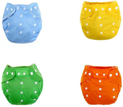 

Xeekart 4 Adjustable Reusable Washable Cloth Diaper Nappies with inserts for Babies, 0-2 Years Pack of 4 Pieces - L - XL(4 Pieces)