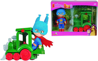 

Simba Masha and The Bear - Masha Doll as Super Hero with Train(Multicolor)