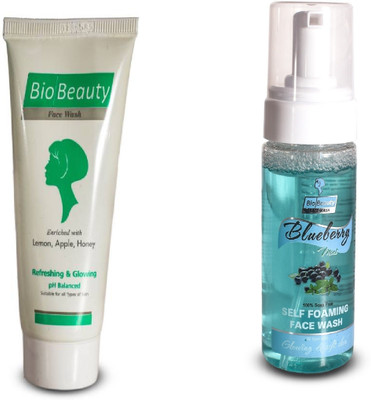 

BioBeauty BlueBerry Mint Face Wash Self Foaming Face Wash & lemon Apple Honey Face Wash Glowing & Soft Skin-pack of 2 Face Wash(260 g)