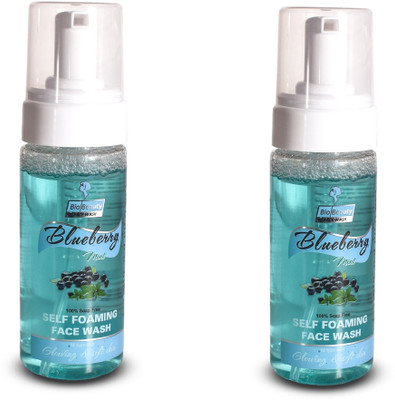 

BioBeauty BlueBerry Mint Face Wash Self Foaming Face Wash Glowing & Soft Skin-pack of 2 Face Wash . Face Wash(400 g)