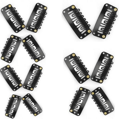 

KYT 14 pcs Hair Clip U Shape Snap Clip For Hair Extension Weft Wigs 32mm- Black Tic Tac Clips for Hair Extensions Hair Clip(Black)