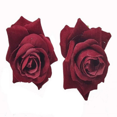 

GULZAR DISTRIBUTERS Fashion maroon Fabric Rose Flower Hair Clip For Women ( Pack Of 2 maroon COLOUR Hair Pin (white) Hair Clip(Maroon)