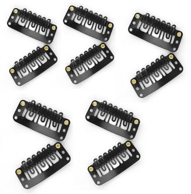 

JAGTEK "U" Shape Snap Clip for Hair Extension, Touppee And Patches , Black 10 Pcs Hair Clip(Black)
