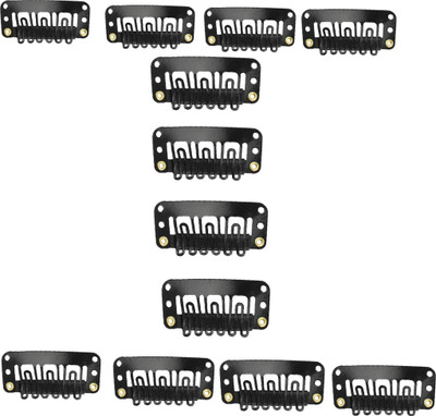 

JAGTEK HairU SHAPE Clips 12 pcs, Hair Toupee Clips, Hair Patch Clips, Hair Extension Clips, hair Attachment Clips, Hair Bonding Clips For Men & Women, Black Hair Clip(Black)