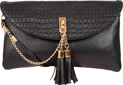 

Lino Perros Women Casual Black Leatherette Sling Bag
