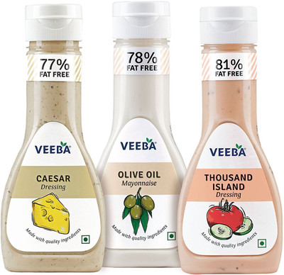 

veeba VEEBA CAESAR DRESSING, 300G WITH OLIVE OIL MAYONNAISE, 300G AND THOUSAND ISLAND DRESSING, 300G(800 g)