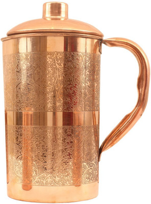 IndianArtVilla Copper Embossed Design Jug Water Jug(2 L)
