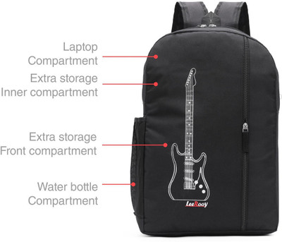 

LeeRooy Nylon 20 Ltr Black Laptop Bag Backpack 25 L Laptop Backpack(Black)