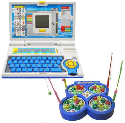 

Pestana Educational learning Laptop with Fish Catching game for kids(Multicolor)