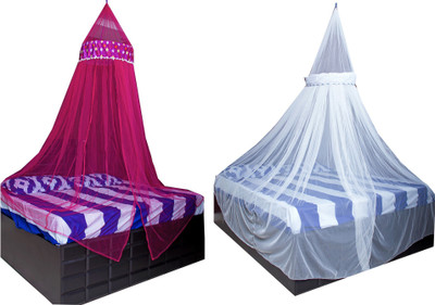 Creative Textiles Polyester Adults Washable Mosquito Net 115 Mosquito Net(White, Ceiling Hung)