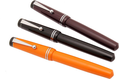 Ledos Set of 3 -Unique Collection Diplomate Acrylic Fountain Pen FLex Nib &3in1 Ink Fill Pen Gift Set(Pack of 3, Ink Color - Converter Mechanism)